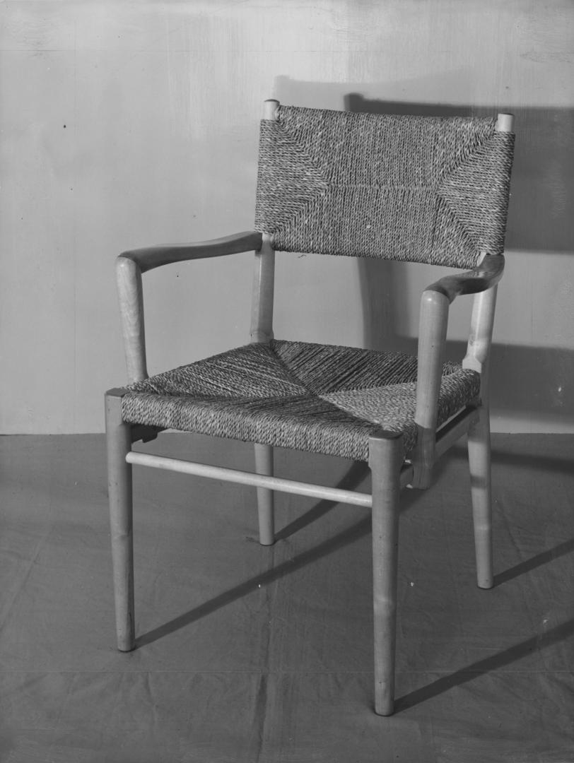 Werner West, pair of paper cord armchairs, 1937